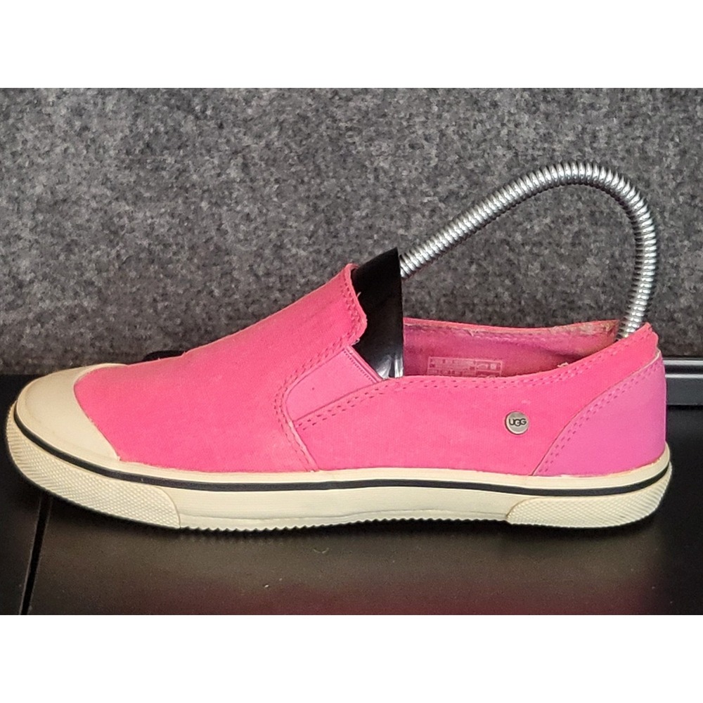 UGG‎ Youth Girls Hot Pink Canvas Slip-On Sneakers Shoes Size 3 (1016345K)